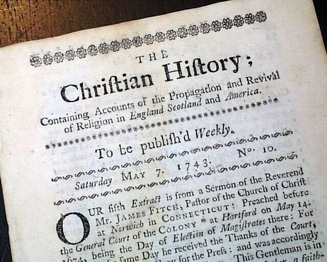 Rare & Early 18th Century 1st Successful AMERICAN 1743 Old Boston Mass. Magazine