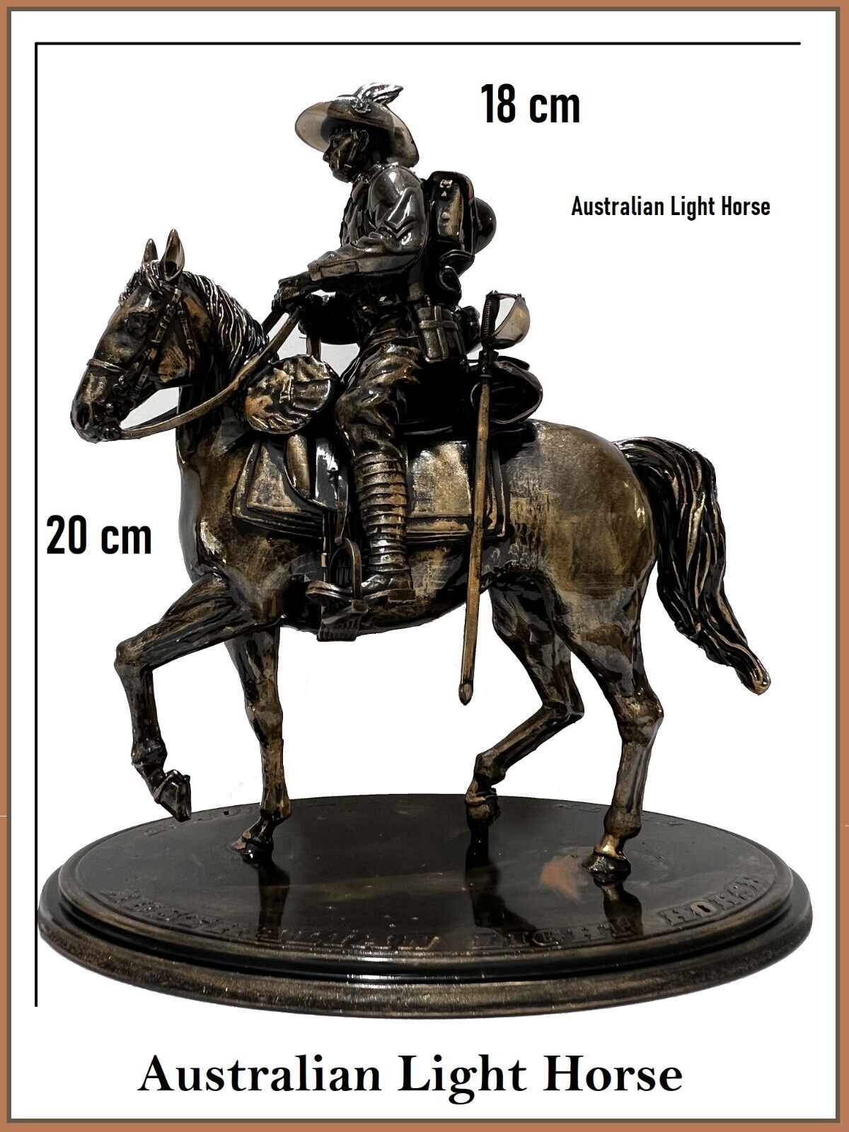 Australian light horse Figurine War Anzac man cave flag WORLD WAR ONE Boer War