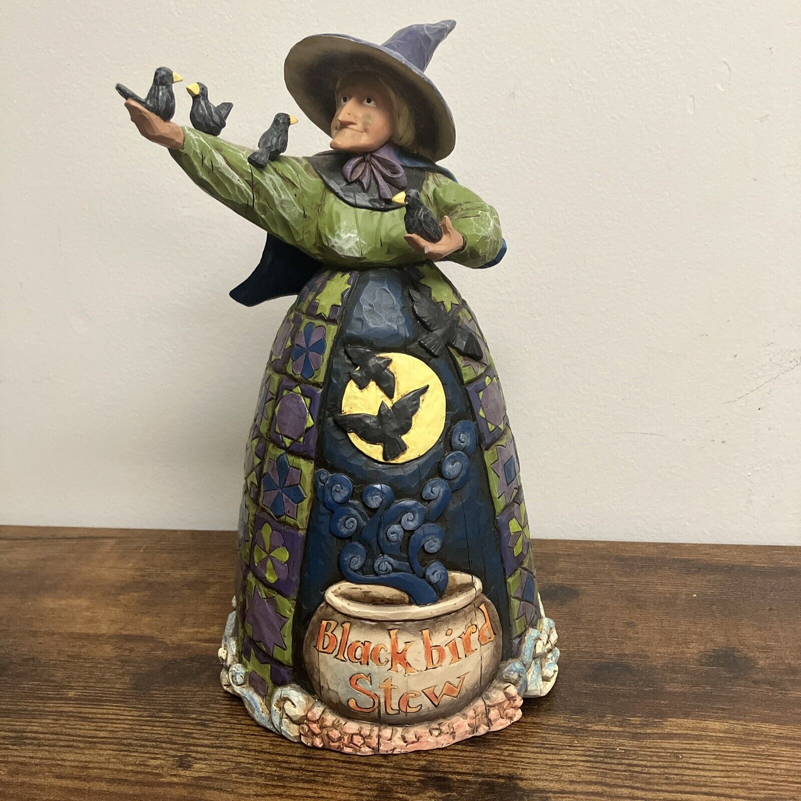 Jim Shore Heartwood Creek Halloween Witch (Black Bird Stew) 10” 2004 #118104