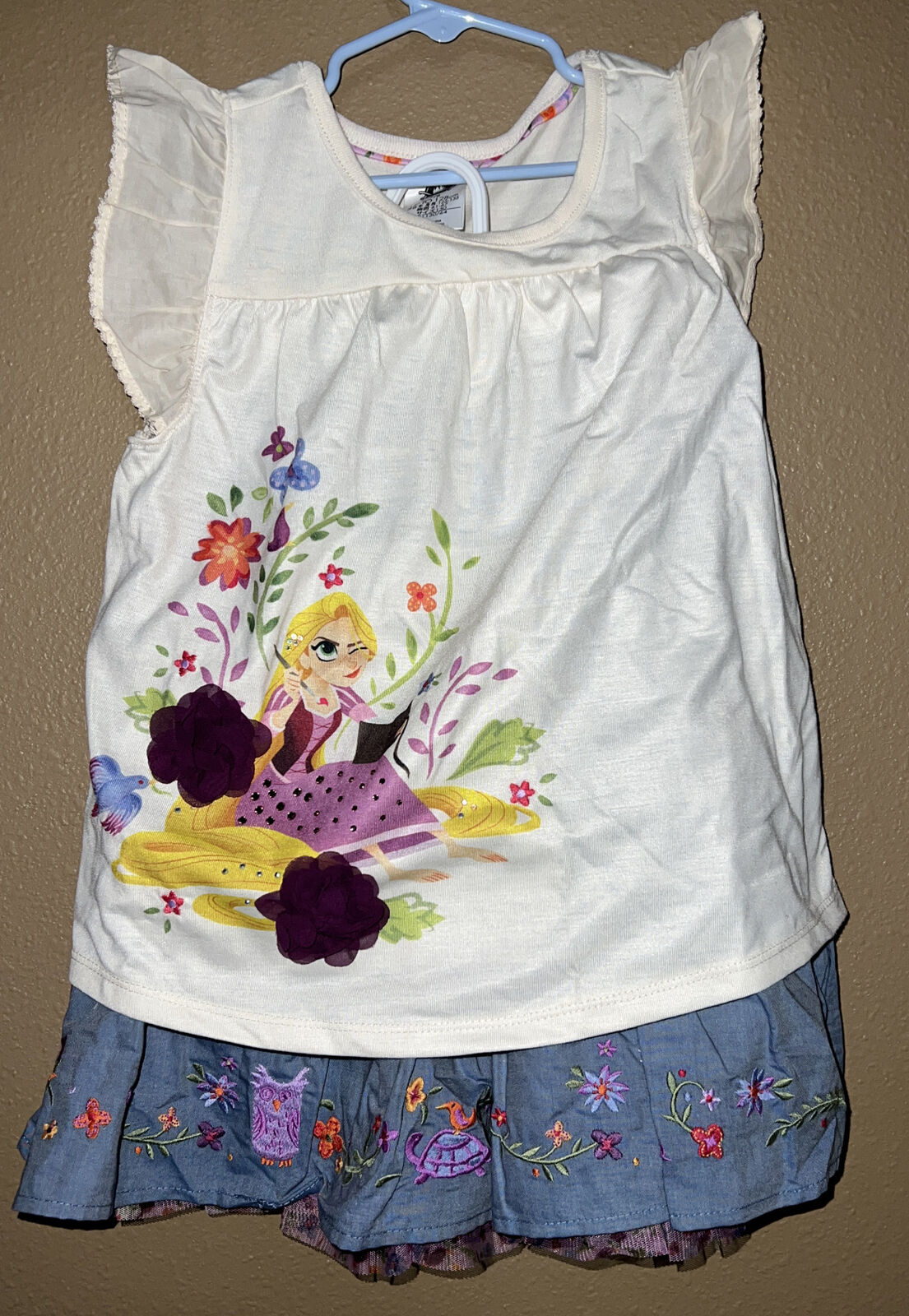 Disney Store~ Rapunzel Girls Shirt & Skirt Set~Sz 7/8~ NWT