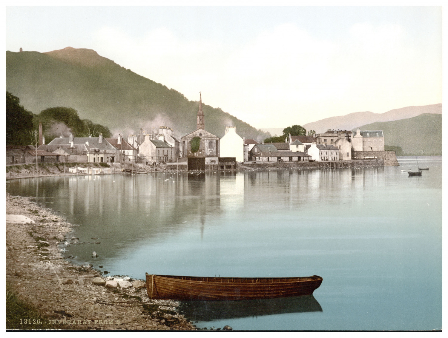 England, Argyle, Inveraray from S. Vintage Photochrome, Photochromy, Vintage