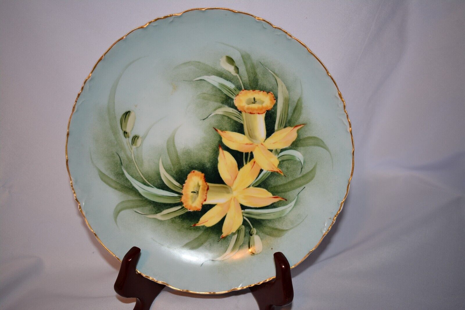 Antique RC Rosenthal Versailles Bavaria Porcelain Plate Yellow Lillies Signed