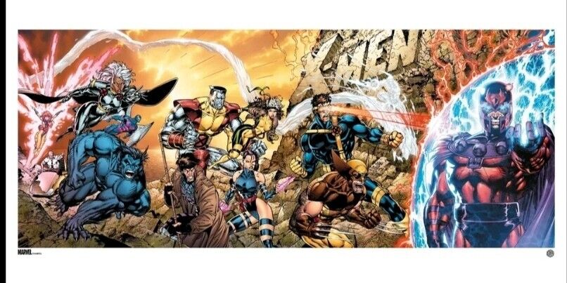 X-Men #1 30th Anniversary Double Gate Fold Art Print Grey Matter Jim Lee New