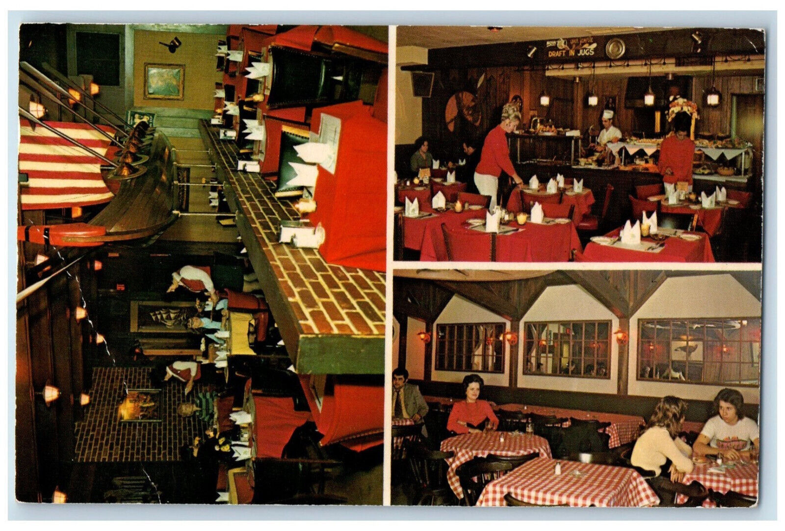 c1960s The Norseman Restaurant and Tavern Dining Multiview Canada Postcard
