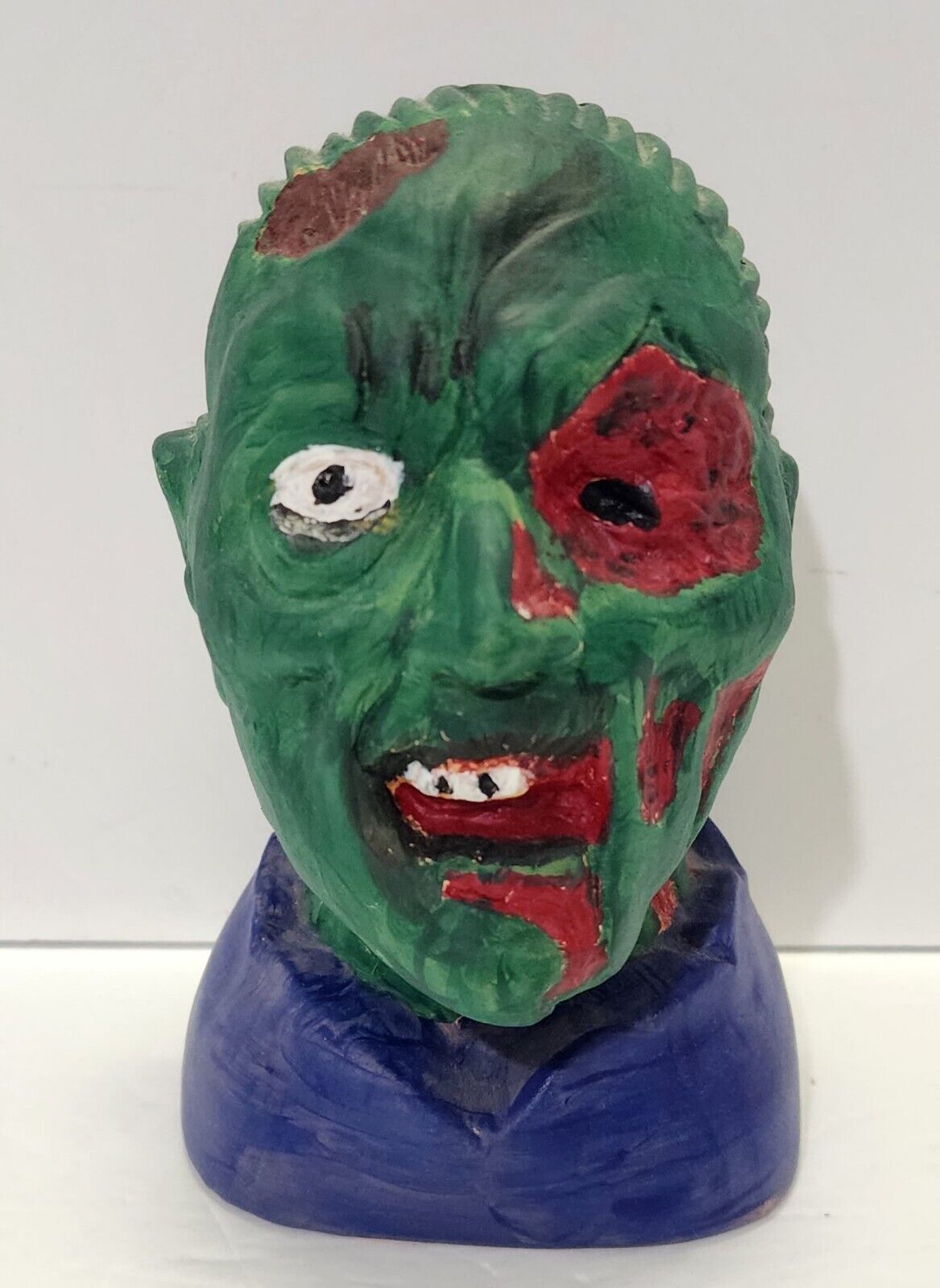 Chia Zombie Head Hand Painted Halloween Decor Never Used