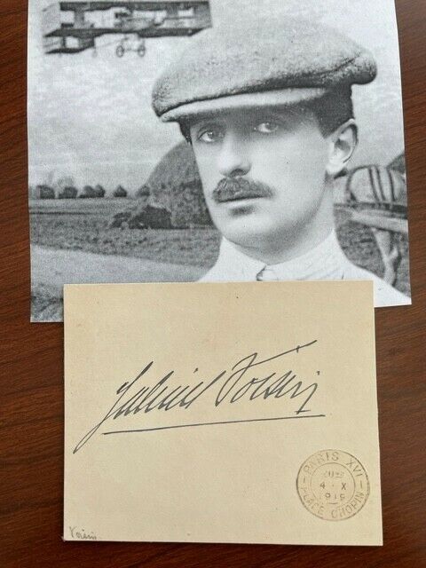 GABRIEL VOISIN SIGNED CARD, AVIATION PIONEER, MILITARY AIRCRAFT, AUTOMOBILES