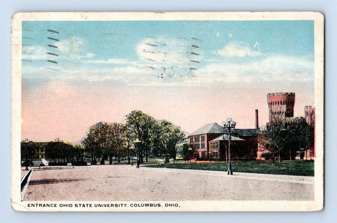 1919. COLUMBUS, OH. ENTRANCE TO OHIO STATE UNIV. POSTCARD DM8
