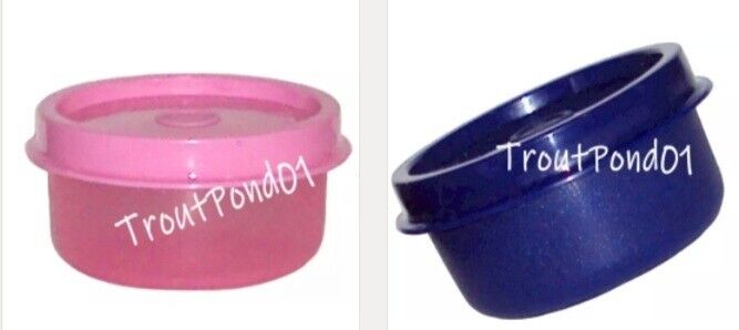 Tupperware Smidgets Mini Bowls Containers 1oz Set 2 Cotton Candy Pink Dark Blue