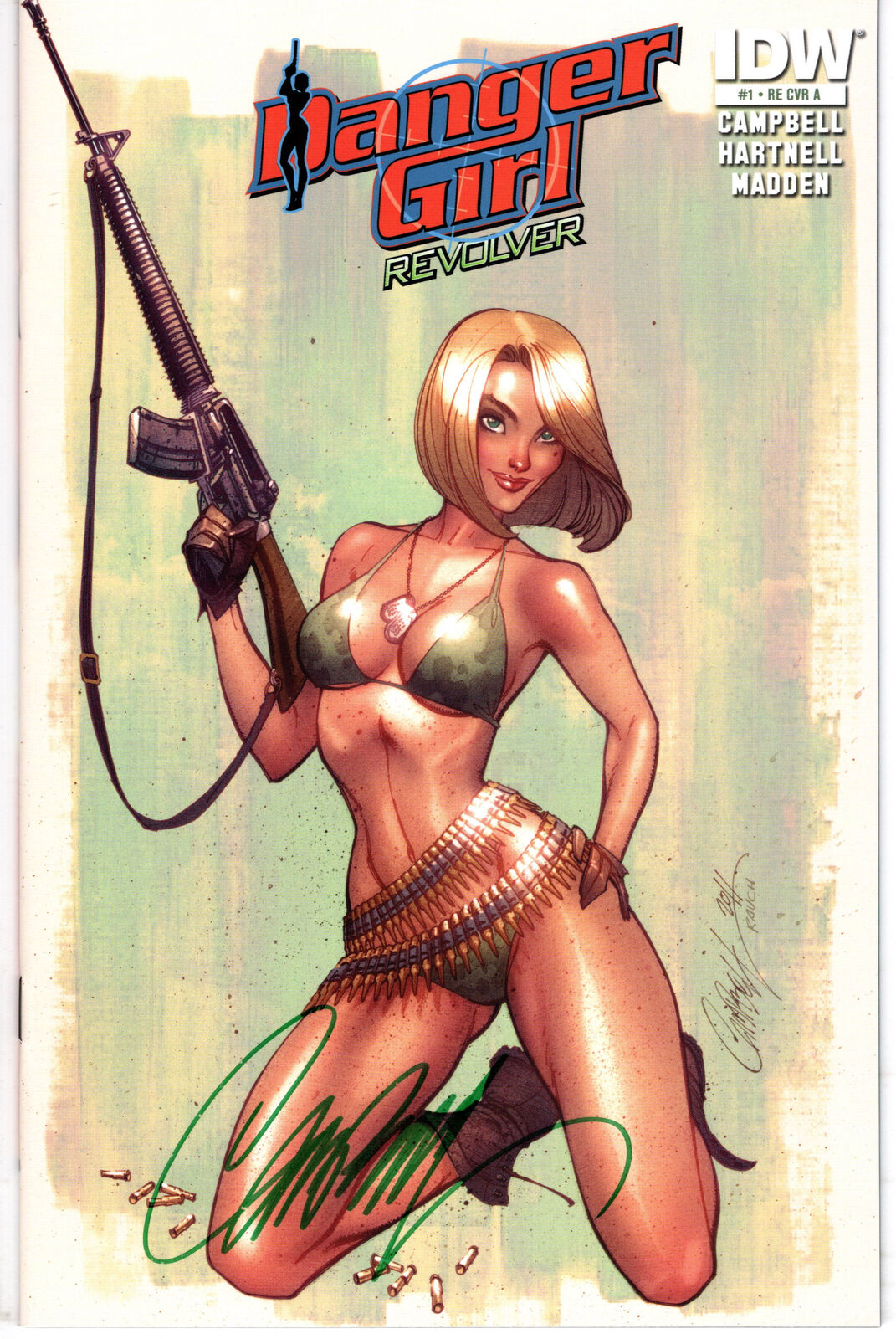 Danger Girl Revolver #1 NM+ Signed Campbell Color Vulcan Comic Works COA LTD