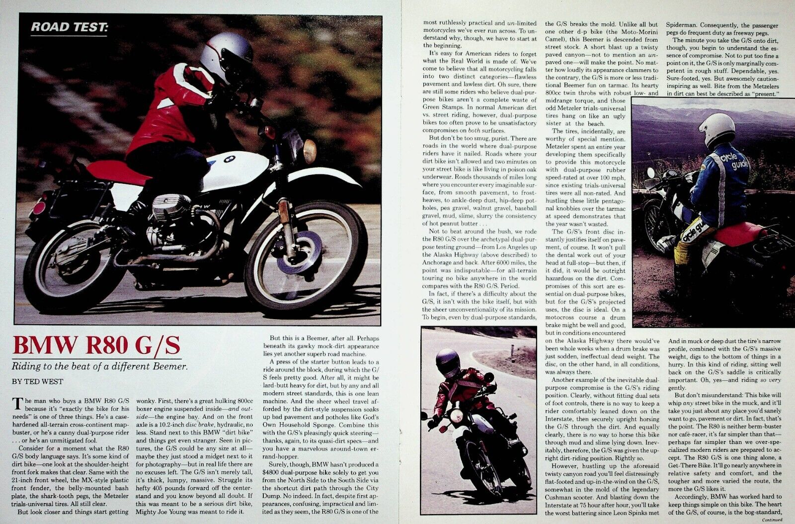 1981 BMW R80 GS - 6-Page Vintage Motorcycle Road Test Article