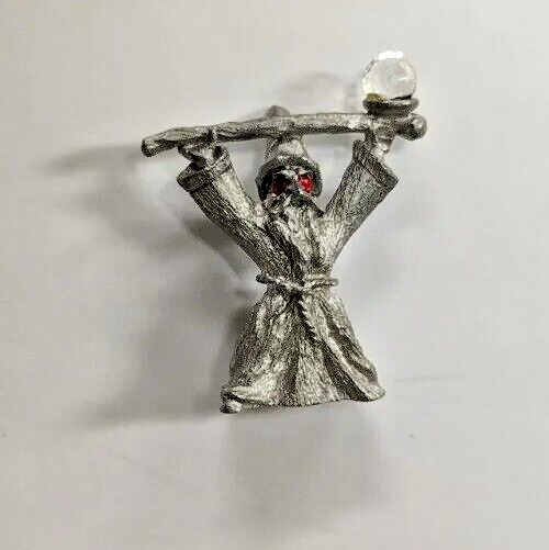 Royal Vienna Crystal Wizard Figurine.  Pewter and Crystal. Small