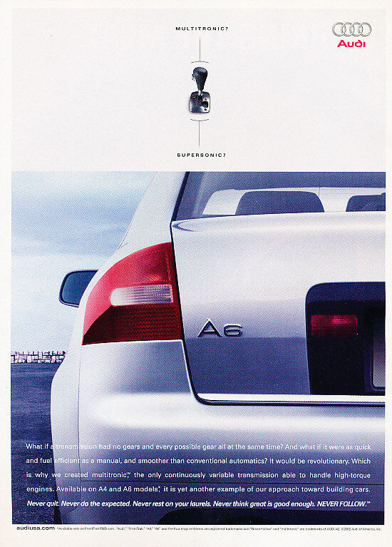 2002 Audi A6 - supersonic - Classic Vintage Advertisement Ad M3113-H03