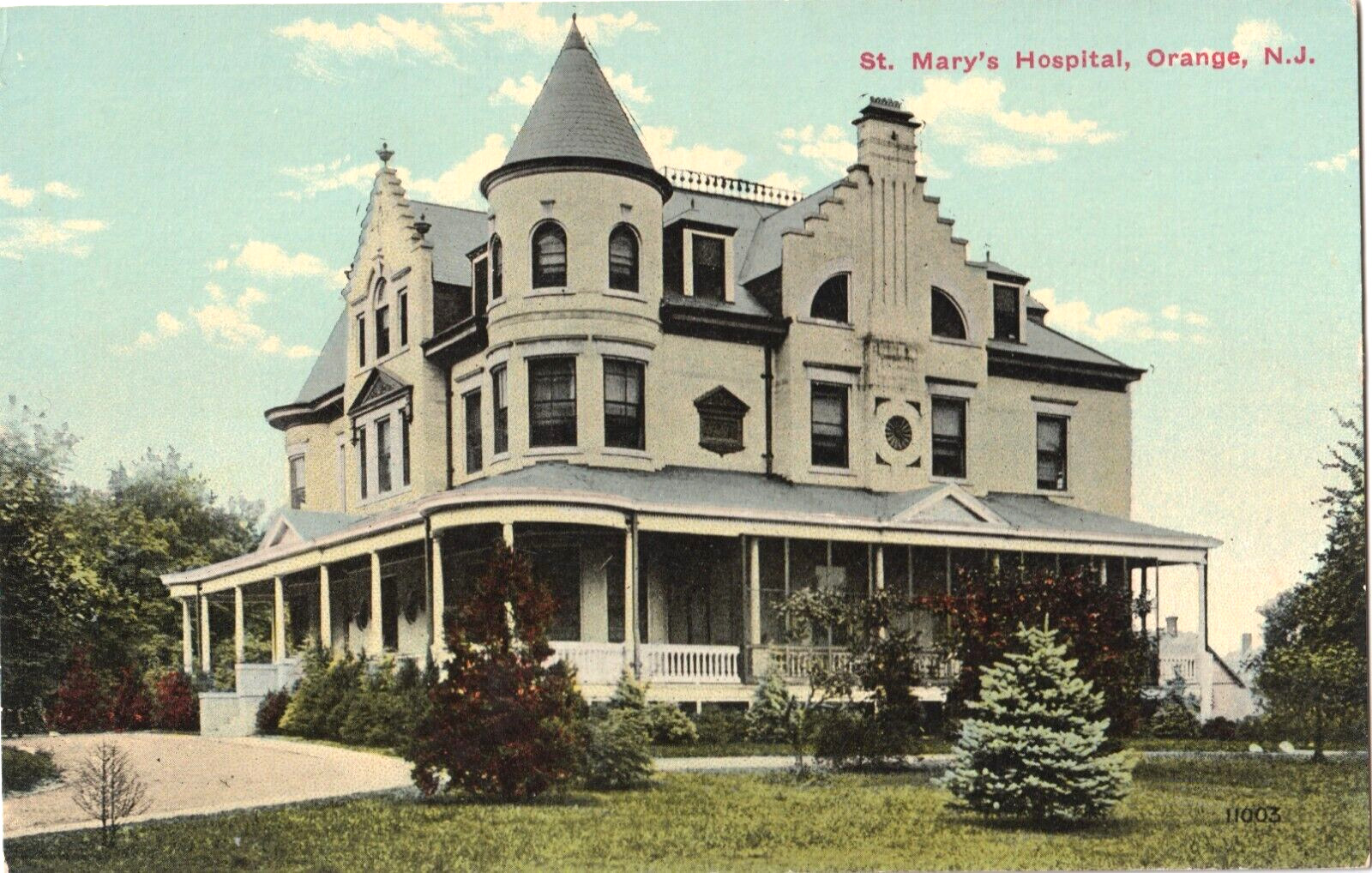 St. Mary\'s Hospital-Orange, New Jersey NJ-antique unposted postcard