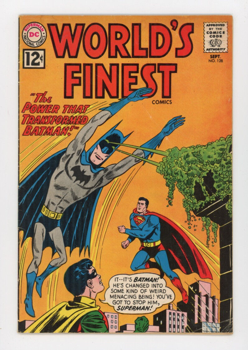 World\'s Finest Comics 128 early 12-cent copy, VG+ 4.5 weird stretch Batman
