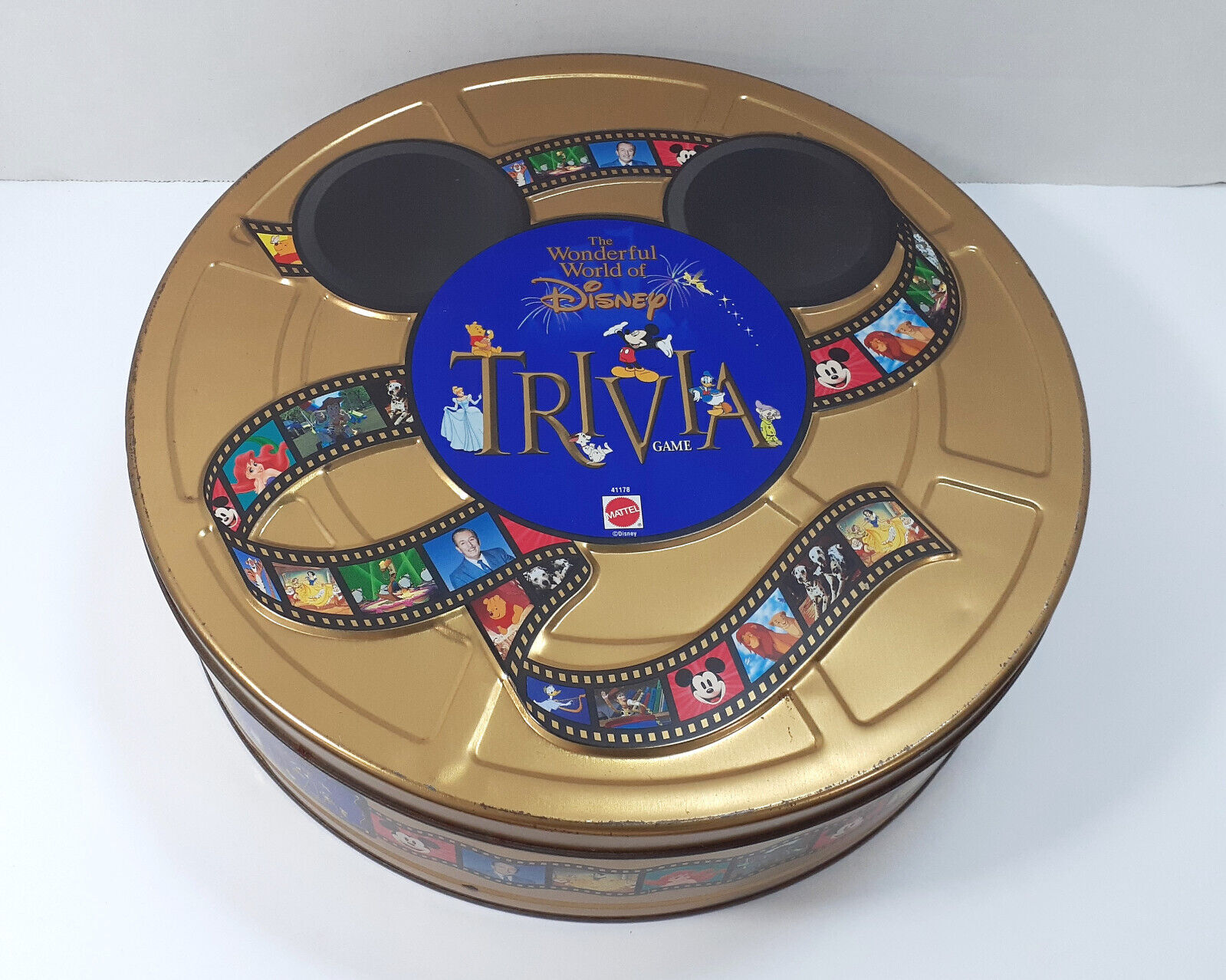 The Wonderful World Of Disney Trivia Board Game Mattel Film Tin - Complete