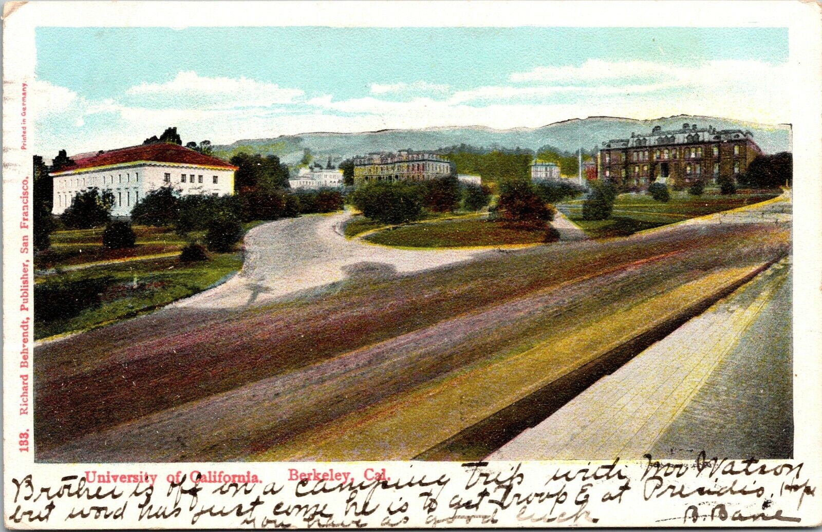 University of California Berkeley Campus View 1907 California Postcard