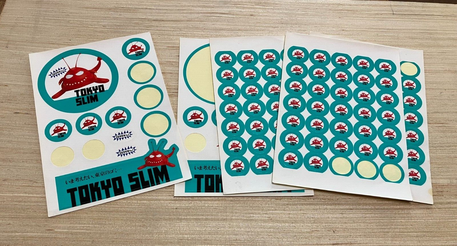 Toyko Slim Vintage 80s Stickers- RARE -Garbage Monster City of Tokyo Collectible