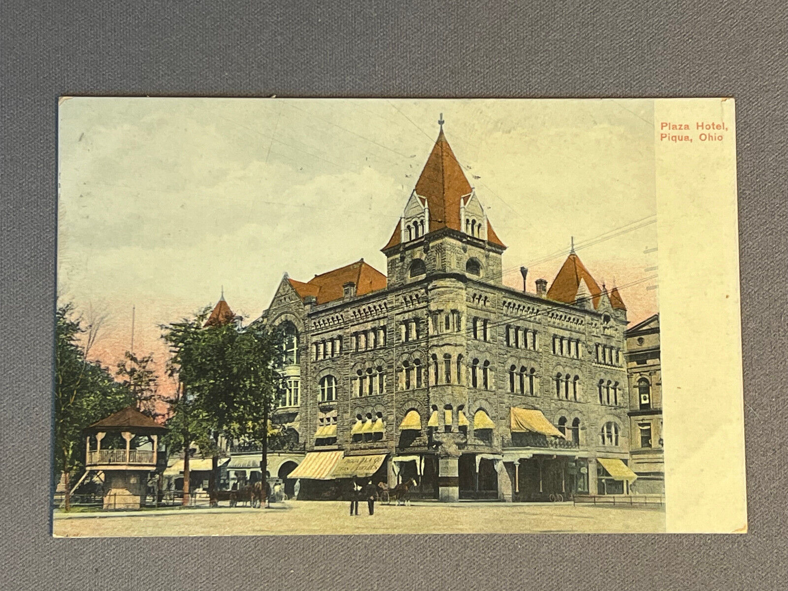 Ohio, OH, Piqua, Plaza Hotel, Gazebo, Horse Wagon, PM 1911