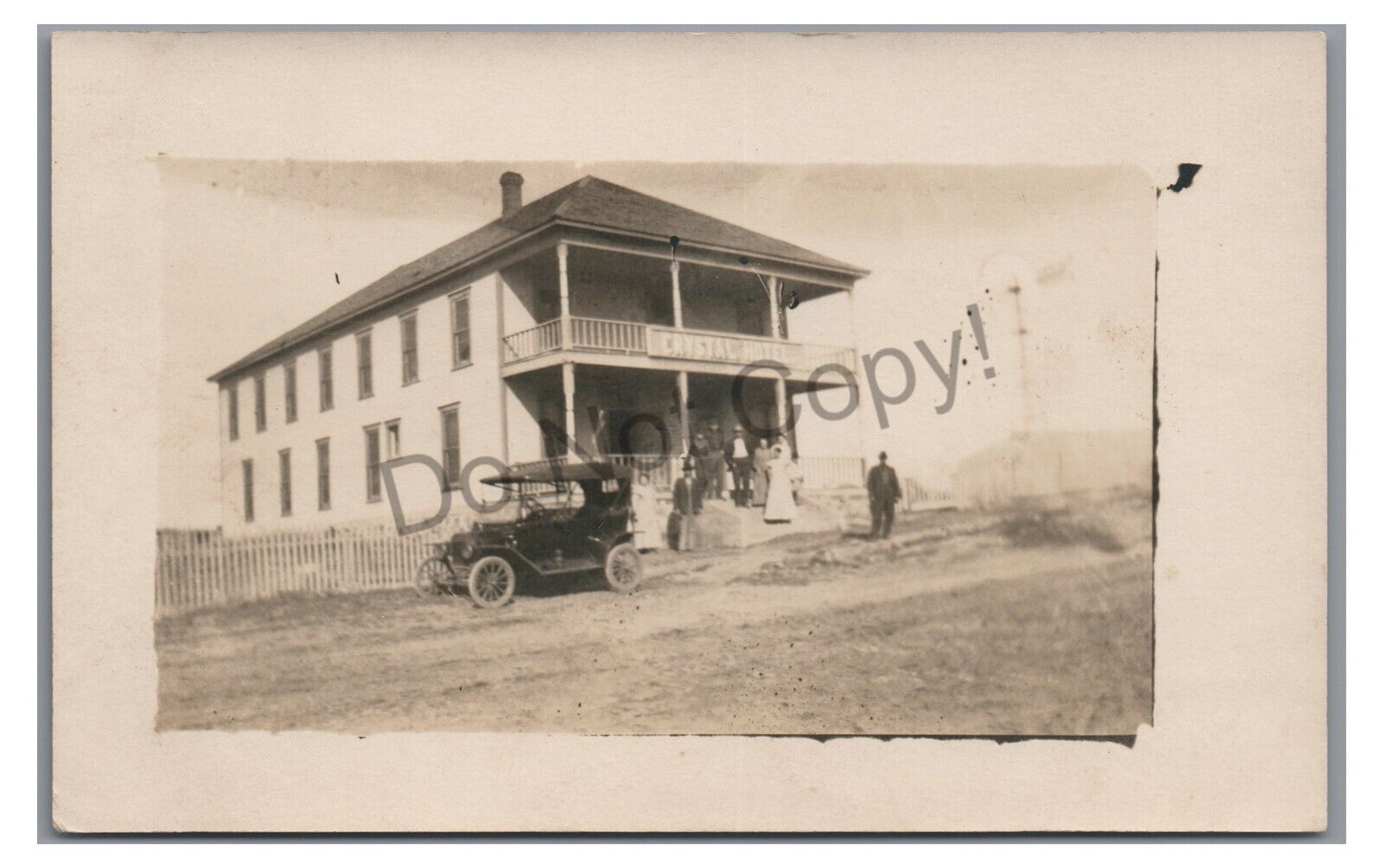RPPC Crystal Hotel WIZARD WELLS TX Texas Jack County Vintage Real Photo Postcard