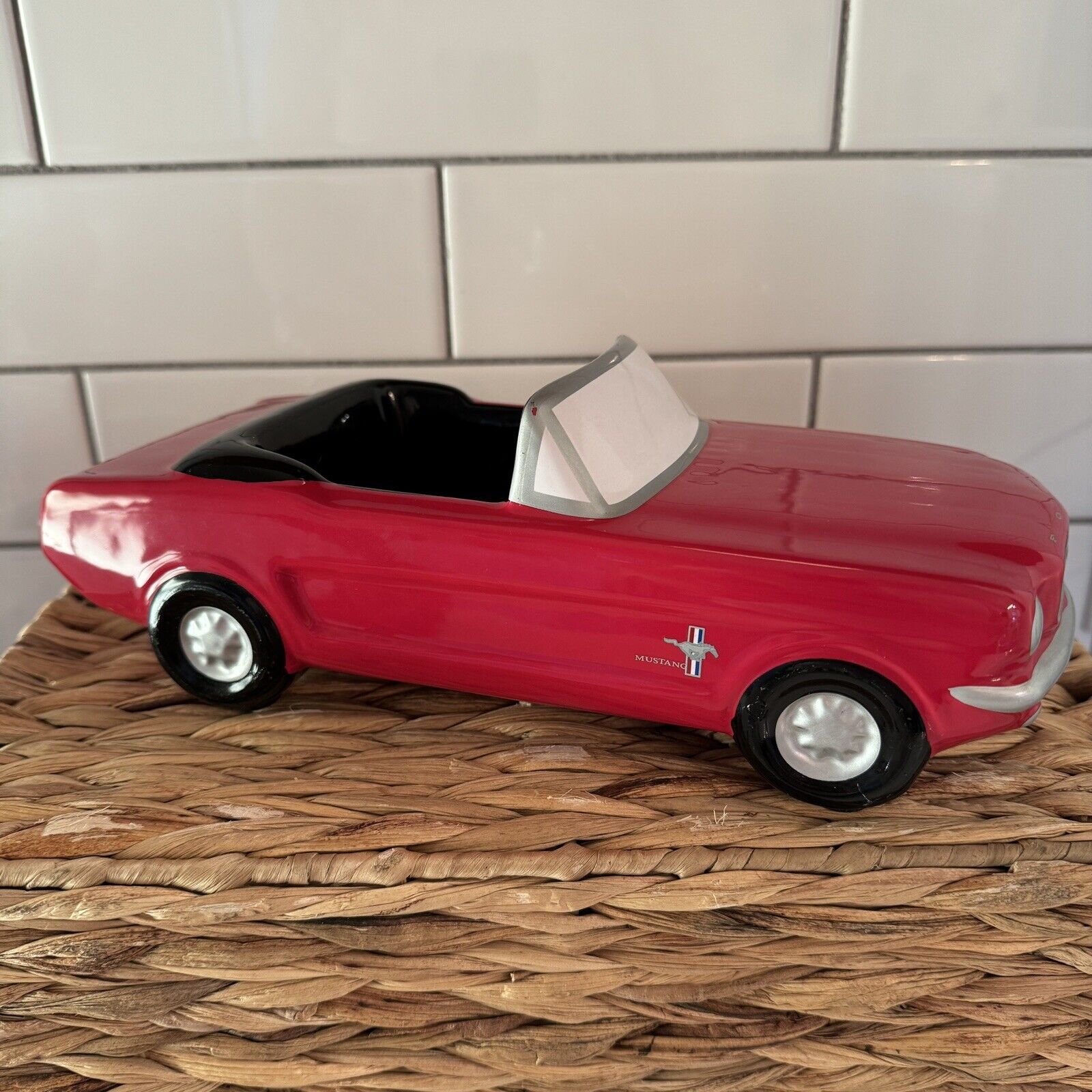 1965 Ford Mustang Convertible Ceramic Muscle Car Planter Vase by Teleflora Gift