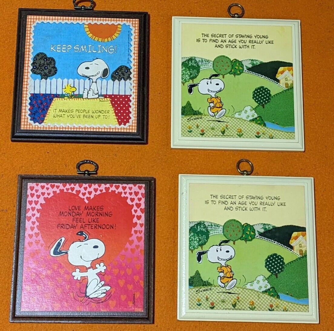4 Peanuts Snoopy Vintage Hallmark Plaques 6\