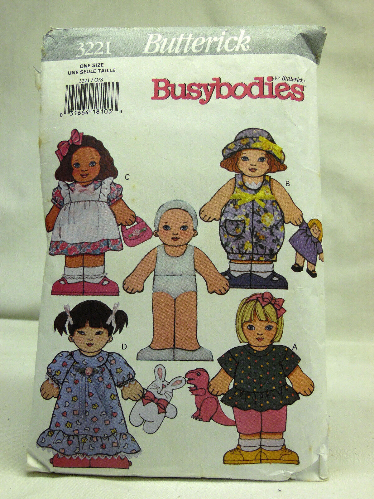 Butterick Sewing Pattern # 3221, Busy Bodies No Sew Dolls