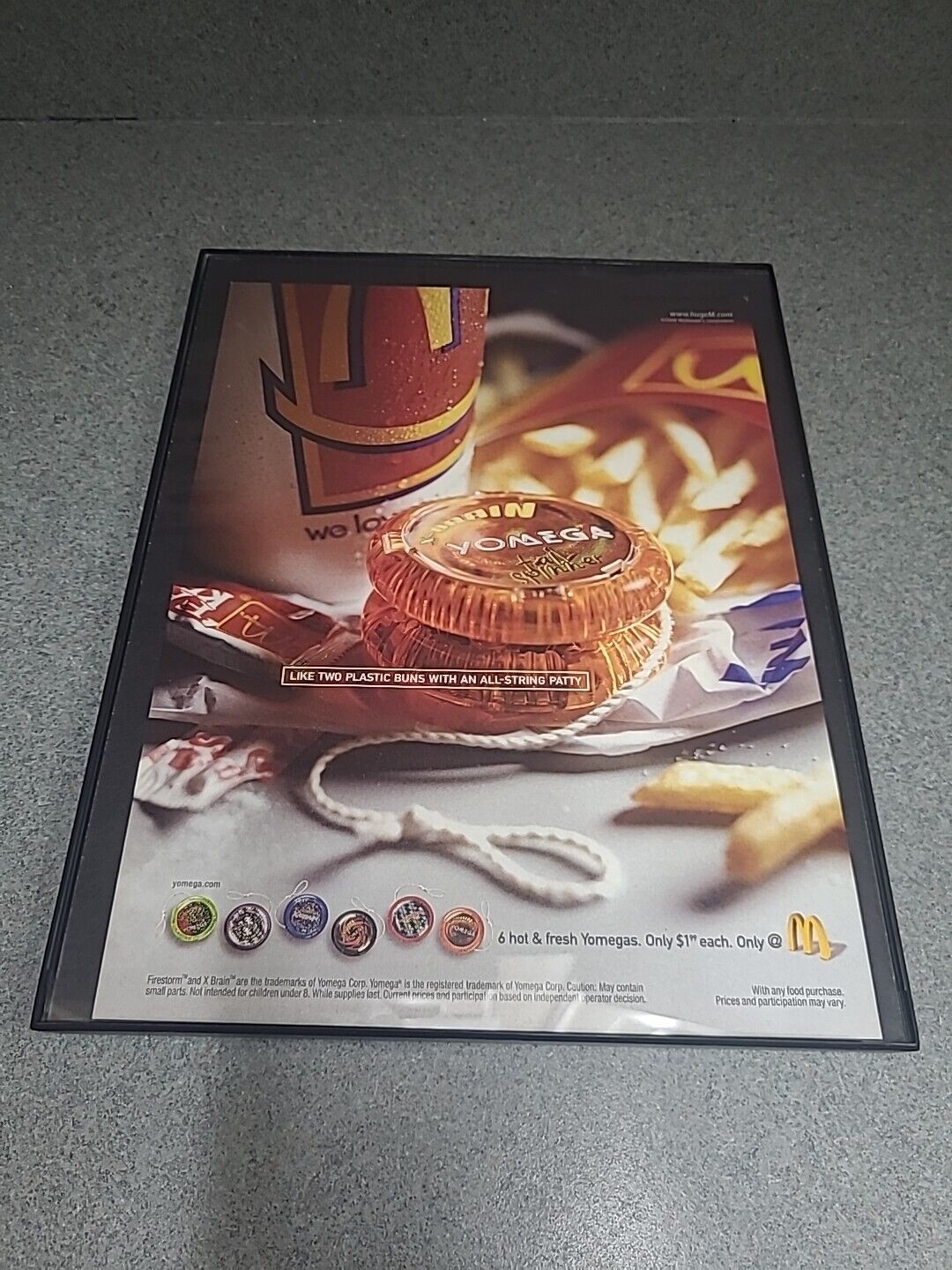 McDonald\'s Yomega Yo-yo Framed Print Ad 2000 8.5x11 Wall Decor 