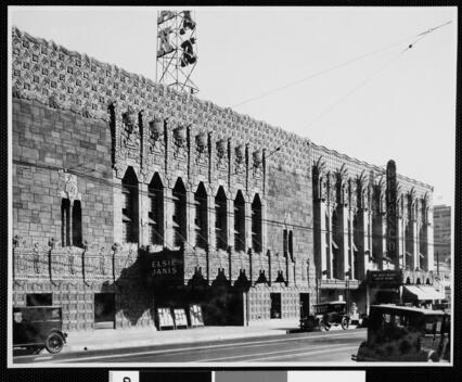 Exterior view of the Mayan Theater 1925 California Old Photo
