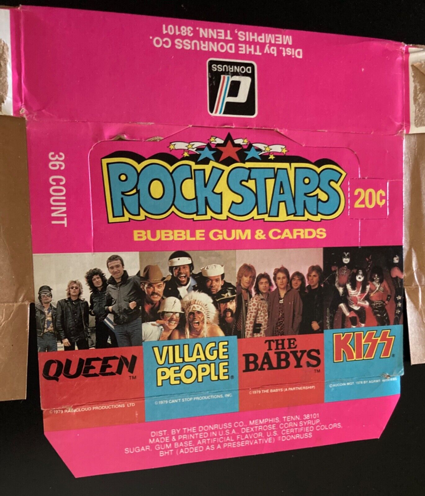 1979 Donruss Rock Stars Trading Card Box Flat with Wrappers