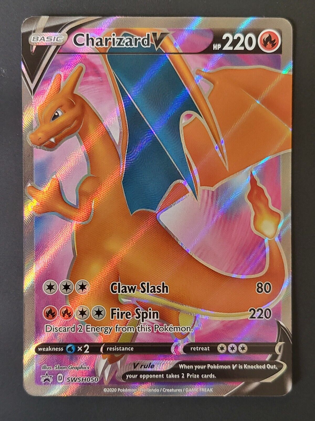 Pokemon Card - Charizard V - SWSH Promo - Full Art Rare - SWSH050 - NM