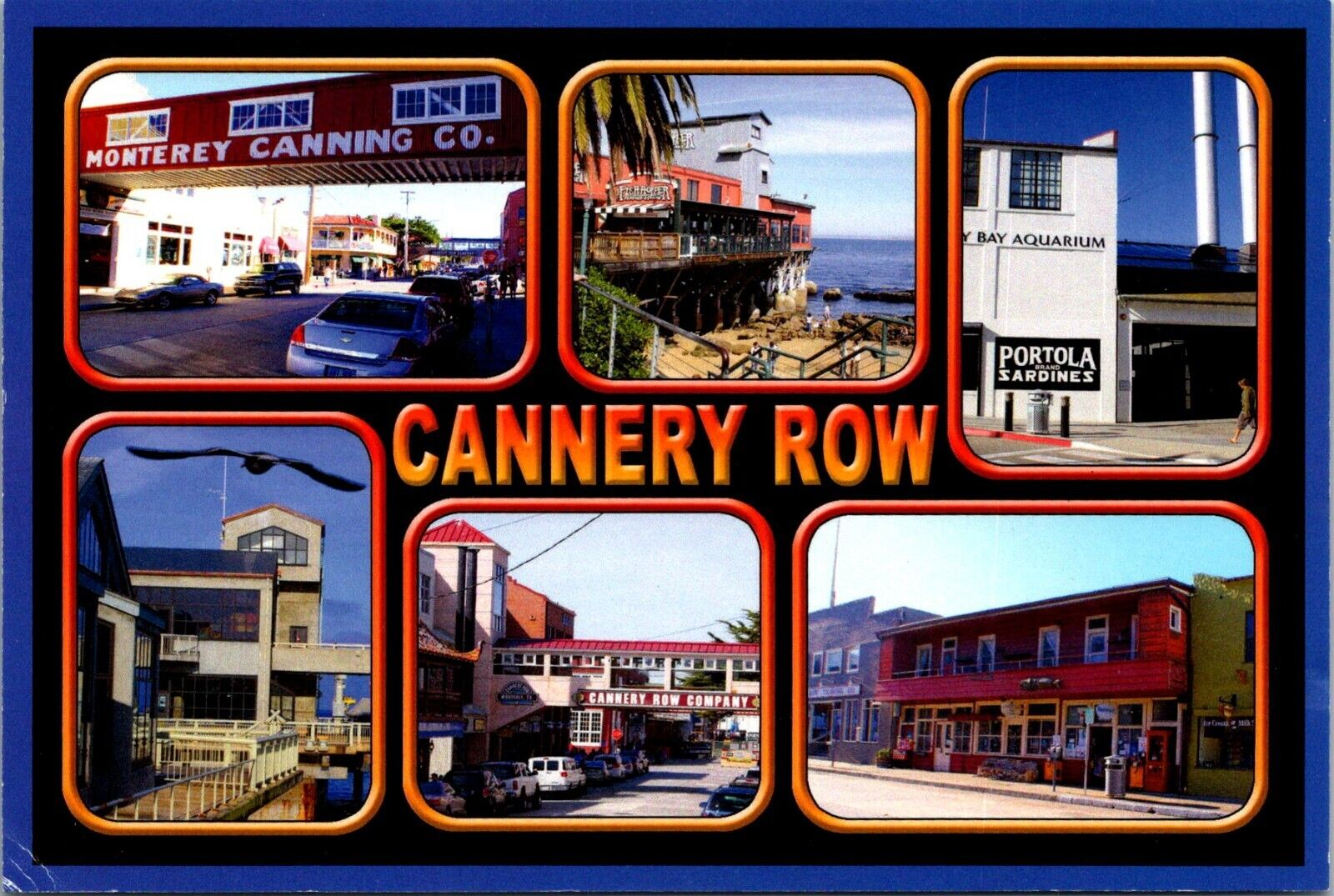 Cannery Row Monterey California historic buildings college postcard