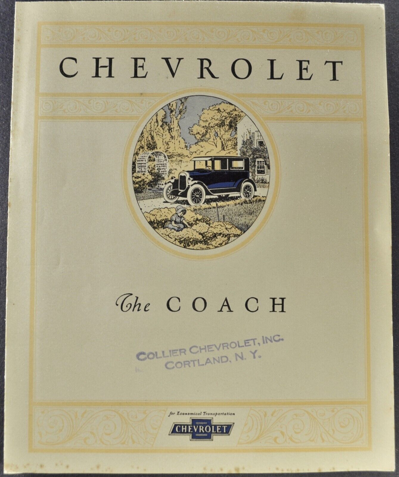 1925 Chevrolet Coach Sales Brochure Folder Excellent Original 25