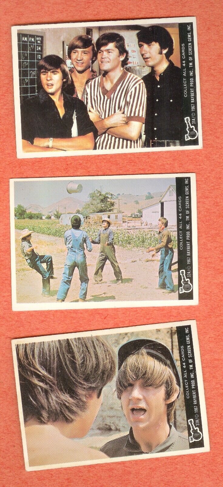 3 - 1967 Series A Monkees # 31A, 32A, 37A  NO creases or wrinkles