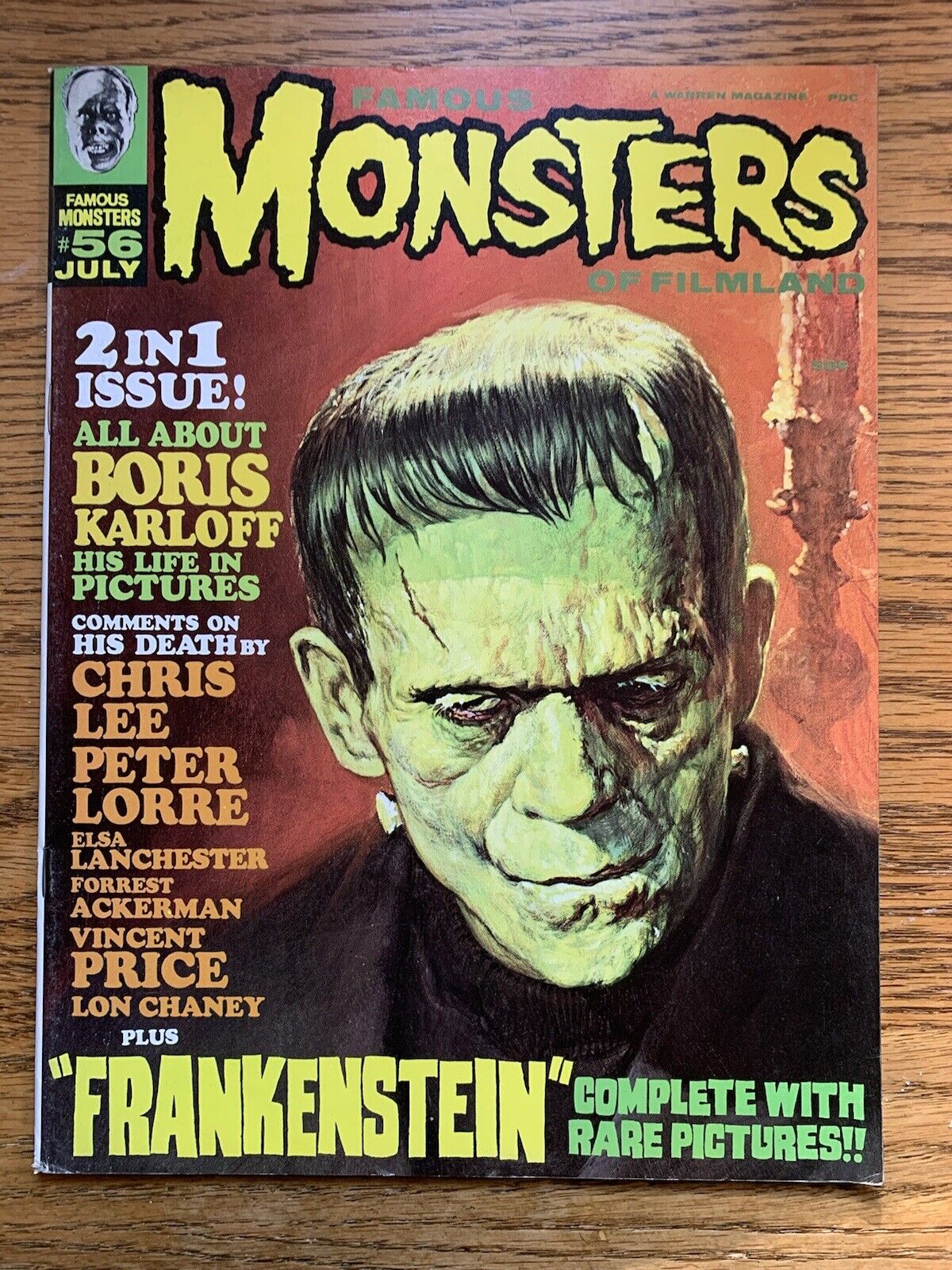FAMOUS MONSTERS #56 FN Warren Publishing Frankenstein Cover