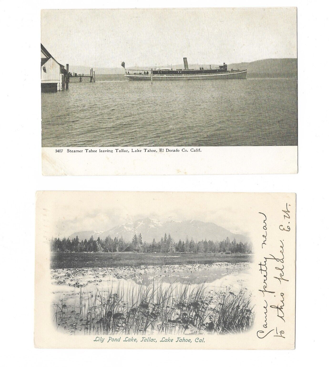 RARE & EARLY Lake Tahoe, California Postcards (Tallac, Steamer) incl Pioneer PMC