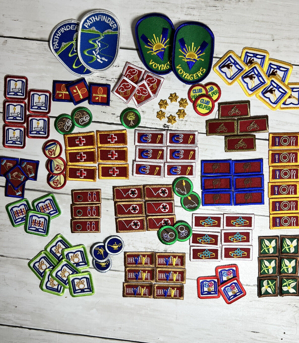 Pioneer Clubs Pathfinder LARGE LOT of 115 Patches Christian Youth NEW - Girl Boy