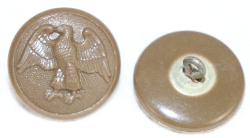 WWII US WAC Walking Eagle brown OverCoat Button 1 1/8in 28mm 50L lot of 2 B1922