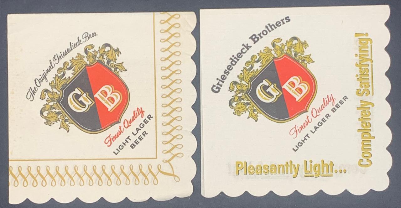 Vintage Beer Napkins - Griesedieck Bros. Brewing Co., St. Louis, MO