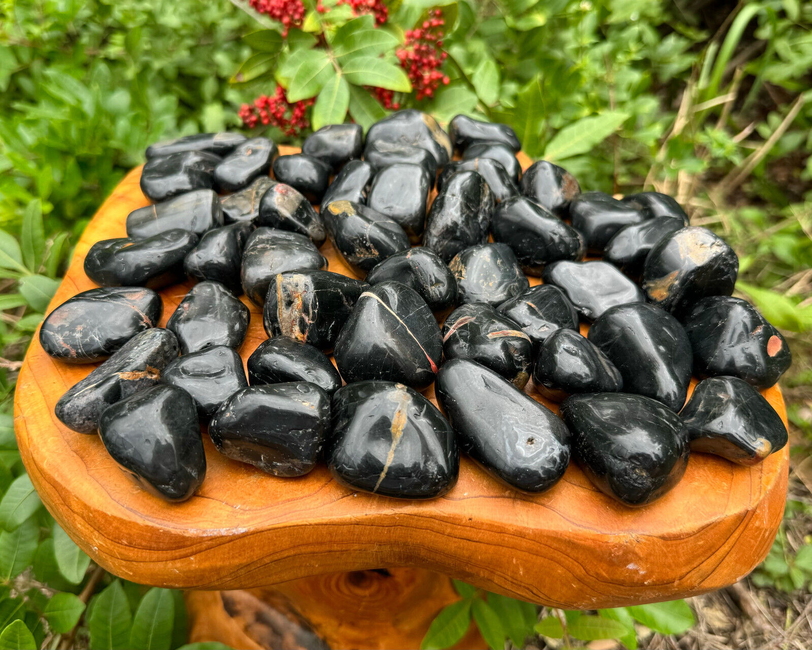 LARGE Black Onyx Tumbled Stones Wholesale Bulk Lot (Natural Black Onyx Crystals)