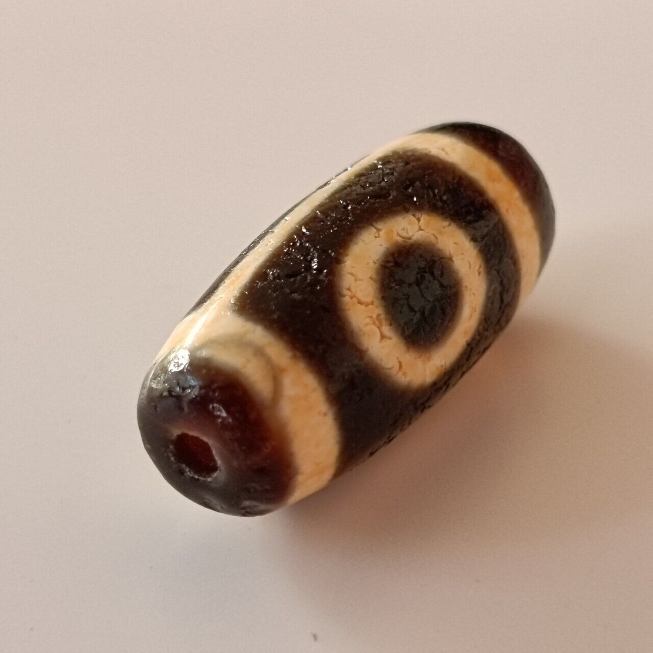 Ancient Old Dzi Indo Bead Tibetan Himalayan Agate With 2 Eyes Amulet No.2