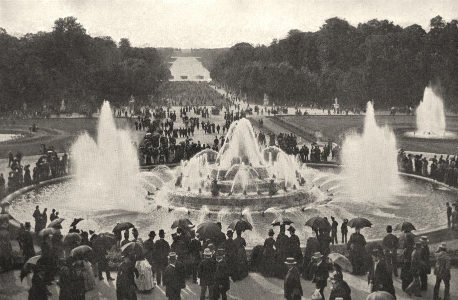 YVELINES. Parc de Versailles. Les Grandes Eaux 1900 old antique print picture