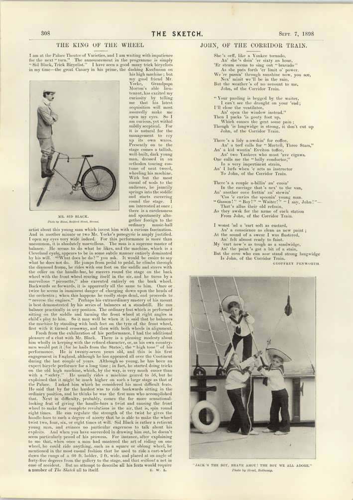 1898 Mr Sid Black Trick Cyclist
