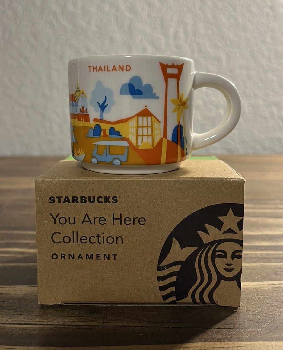 Starbucks 2oz  THAILAND You Are Here MINI Mug Ornament Espresso Cup NEW In Box