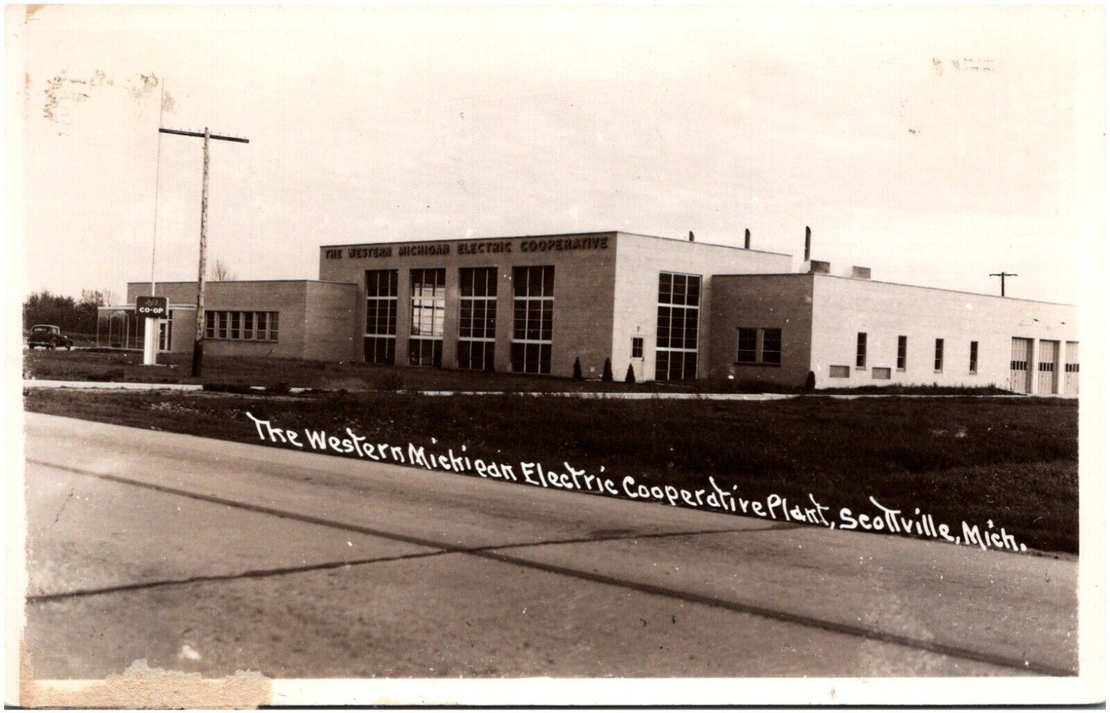 Western Michigan Electric Cooperative Plant Scottville MI 1950s RPPC Postcard