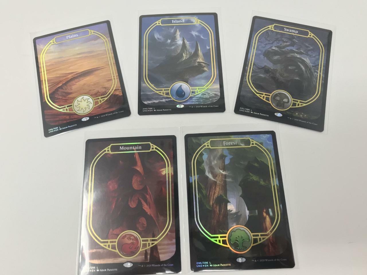 MTG Magic Unsanctioned Full Art Basic Lands Foil Set of 5 Cards Inv:A32
