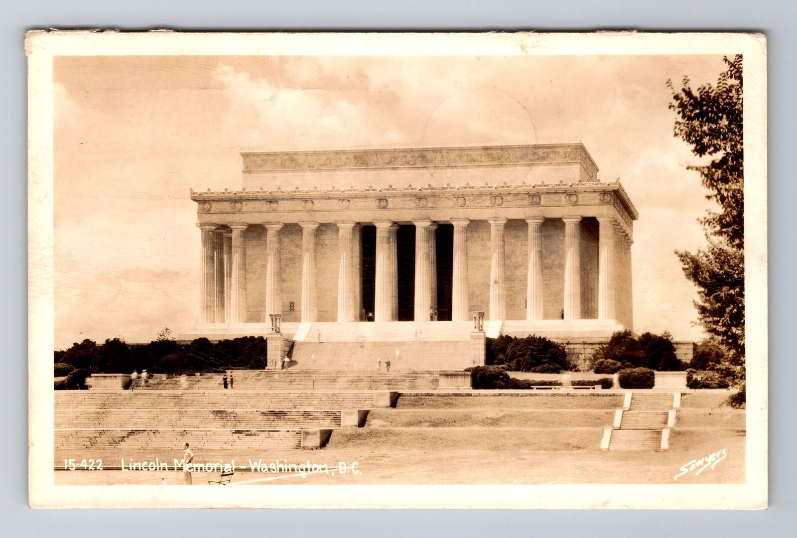 RPPC-Washington DC, Lincoln Memorial, Antique, Vintage c1943 Postcard