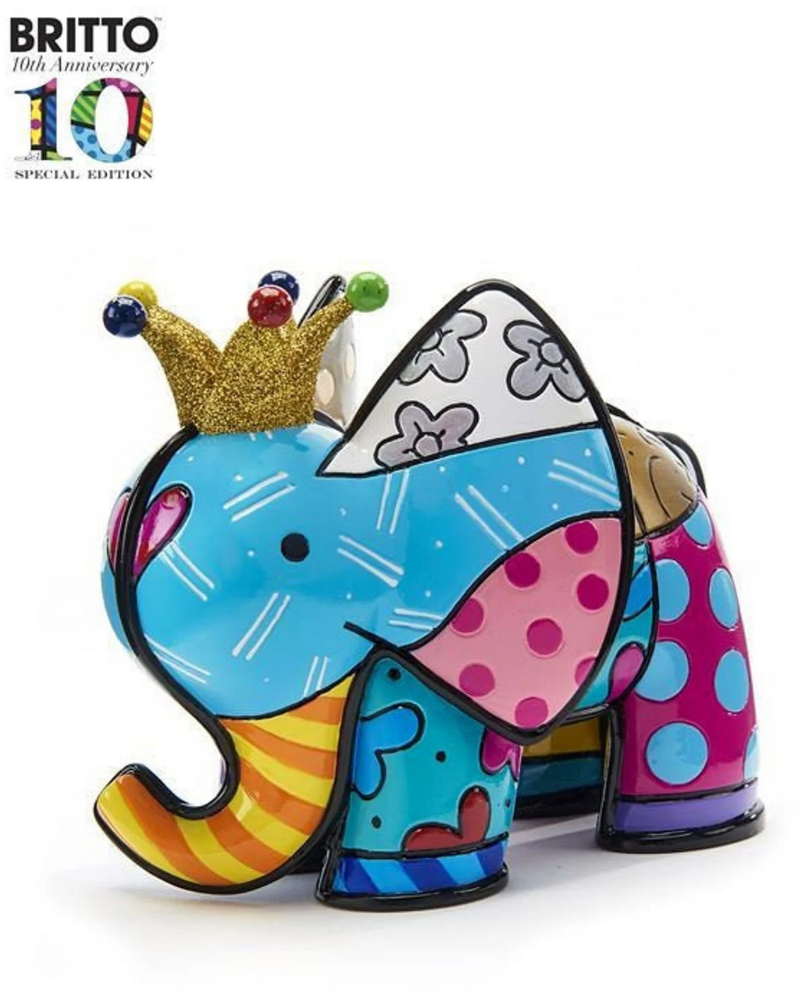 Romero Britto 10th Anniversary Special Edition Figurine: Lucky Elephant ** NEW *