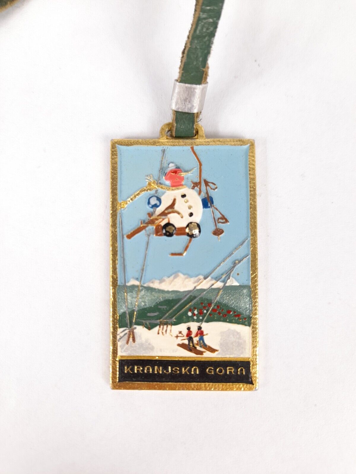 Vintage Kranjska Gora Skiing Mountain Medallion / Pendant Slovenia Souvenir 