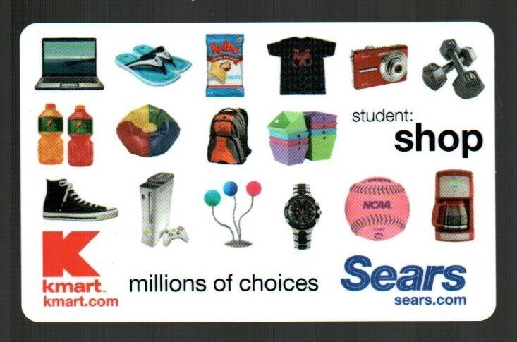 KMART / SEARS Student Shop, Millions of Choices ( 2009 ) Gift Card ( $0 )