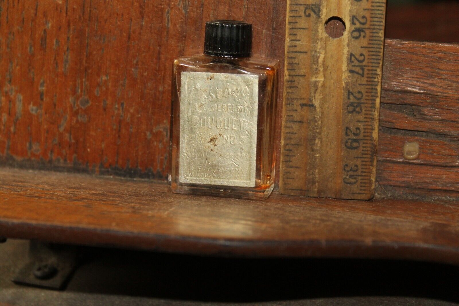 Vintage Empty Glass Perfume Bottle Rosebud Bouquet #3